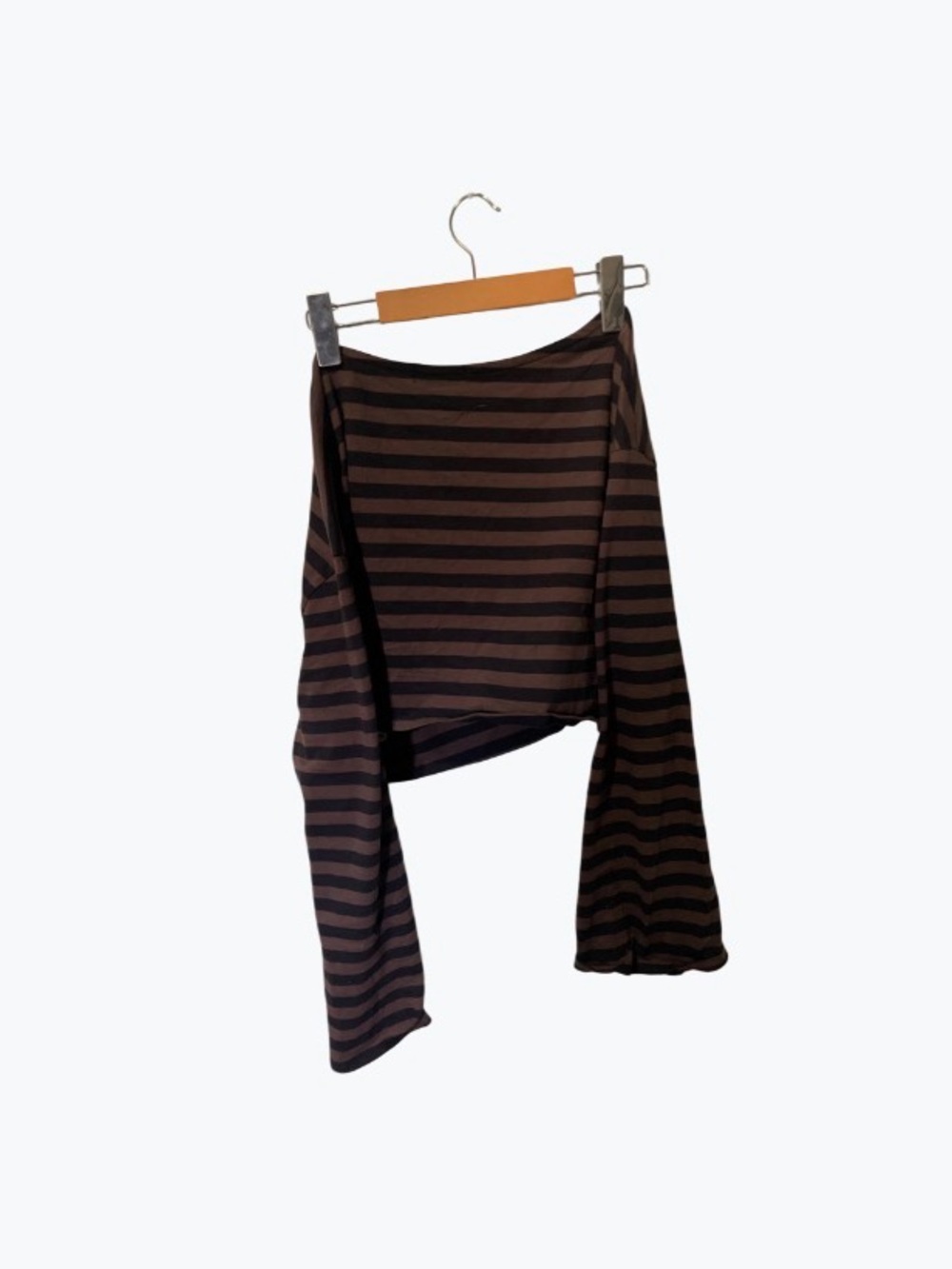 Striped Cropped Top in Brown and Black - Picture 2 of 2